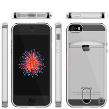 Load image into Gallery viewer, iPhone SE/5S/5 Case, PUNKCASE® LUCID Silver Series | Card Slot | SHIELD Screen Protector | Ultra fit (Color in image: Balck)
