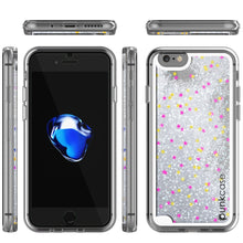 Cargar imagen en el visor de la galería, iPhone 8 Case, PunkCase LIQUID Silver Series, Protective Dual Layer Floating Glitter Cover (Color in image: pink)
