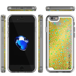 iPhone 8 Case, PunkCase LIQUID Gold Series, Protective Dual Layer Floating Glitter Cover (Color in image: pink)