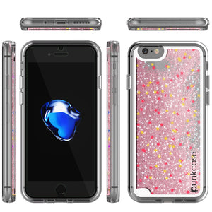 iPhone 7 Case, PunkCase LIQUID Rose Series, Protective Dual Layer Floating Glitter Cover (Color in image: green)
