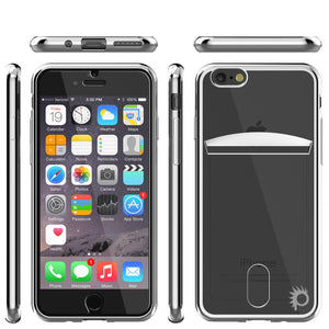 iPhone 7 Case, PUNKCASE® LUCID Silver Series | Card Slot | SHIELD Screen Protector | Ultra fit (Color in image: Balck)