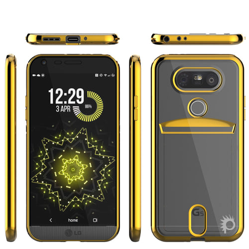 LG G5 Case, PUNKCASE® Gold LUCID Series | Card Slot | PUNK SHIELD Screen Protector | Ultra Fit (Color in image: Gold)