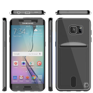 Galaxy S6 EDGE Case, PUNKCASE® LUCID Black Series | Card Slot | SHIELD Screen Protector | Ultra fit (Color in image: Silver)
