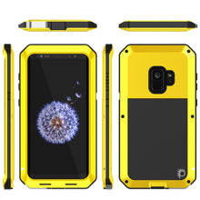 Cargar imagen en el visor de la galería, Galaxy S9 Metal Case, Heavy Duty Military Grade Rugged Armor Cover [shock proof] Hybrid Full Body Hard Aluminum &amp; TPU Design [non slip] W/ Prime Drop Protection for Samsung Galaxy S9 [Neon] (Color in image: Black)

