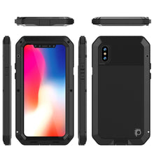Cargar imagen en el visor de la galería, iPhone X Metal Case, Heavy Duty Military Grade Rugged Black Armor Cover [shock proof] Hybrid Full Body Hard Aluminum &amp; TPU Design (Color in image: Gold)
