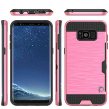 Cargar imagen en el visor de la galería, Galaxy S8 Case, PUNKcase [SLOT Series] [Slim Fit] Dual-Layer Armor Cover w/Integrated Anti-Shock System, Credit Card Slot [Pink] (Color in image: Black)
