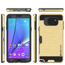 Cargar imagen en el visor de la galería, Galaxy Note 5 Case PunkCase SLOT Gold Series Slim Armor Soft Cover Case w/ Tempered Glass (Color in image: Silver)
