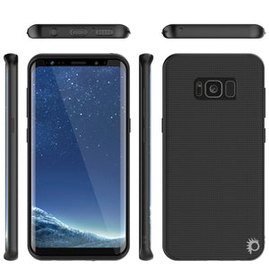 Galaxy S8 PLUS Case, PunkCase [Stealth Series] Hybrid 3-Piece Shockproof Dual Layer Cover [Non-Slip] [Soft TPU + PC Bumper] with PUNKSHIELD Screen Protector for Samsung S8+ [Black] (Color in image: Teal)
