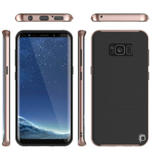 Load image into Gallery viewer, Galaxy S8 PLUS Case, PunkCase [Stealth Series] Hybrid 3-Piece Shockproof Dual Layer Cover [Non-Slip] [Soft TPU + PC Bumper] with PUNKSHIELD Screen Protector for Samsung S8+ [Rose Gold] (Color in image: Black)
