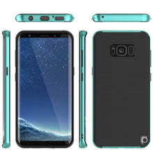 Load image into Gallery viewer, Galaxy S8 Case, PunkCase [Stealth Series] Hybrid 3-Piece Shockproof Dual Layer Cover [Non-Slip] [Soft TPU + PC Bumper] with PUNKSHIELD Screen Protector for Samsung S8 Edge [Teal] (Color in image: Black)
