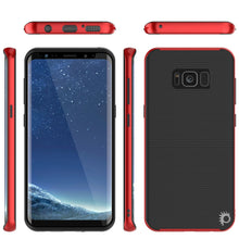 Load image into Gallery viewer, Galaxy S8 PLUS Case, PunkCase [Stealth Series] Hybrid 3-Piece Shockproof Dual Layer Cover [Non-Slip] [Soft TPU + PC Bumper] with PUNKSHIELD Screen Protector for Samsung S8+ [Red] (Color in image: Black)
