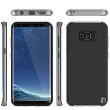Load image into Gallery viewer, Galaxy S8 Case, PunkCase [Stealth Series] Hybrid 3-Piece Shockproof Dual Layer Cover [Non-Slip] [Soft TPU + PC Bumper] with PUNKSHIELD Screen Protector for Samsung S8 Edge [Silver] (Color in image: Black)

