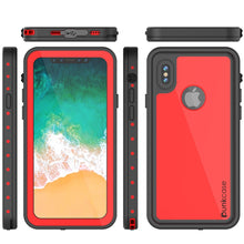 Cargar imagen en el visor de la galería, iPhone X Waterproof IP68 Case, Punkcase [Red] [StudStar Series] [Slim Fit] [Dirtproof] (Color in image: red)
