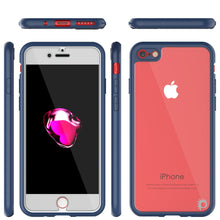 Cargar imagen en el visor de la galería, iPhone 7 Case [MASK Series] [NAVY] Full Body Hybrid Dual Layer TPU Cover W/ protective Tempered Glass Screen Protector (Color in image: pink)
