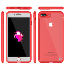 Cargar imagen en el visor de la galería, iPhone 7 PLUS Case [MASK Series] [RED] Full Body Hybrid Dual Layer TPU Cover W/ protective Tempered Glass Screen Protector (Color in image: pink)
