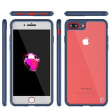 Cargar imagen en el visor de la galería, iPhone 8+ Plus Case [MASK Series] [NAVY] Full Body Hybrid Dual Layer TPU Cover W/ protective Tempered Glass Screen Protector (Color in image: pink)
