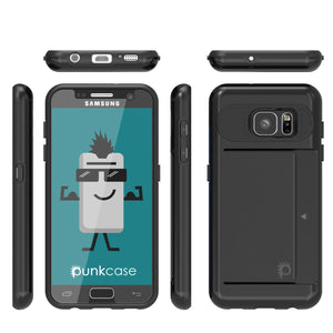 Galaxy s7 Case PunkCase CLUTCH Black Series Slim Armor Soft Cover Case w/ Tempered Glass (Color in image: Gold)