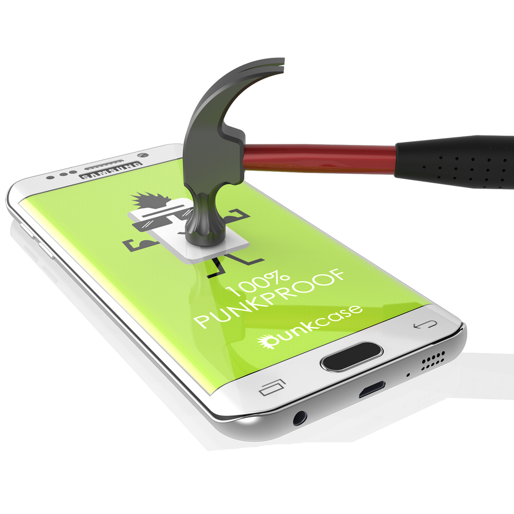 Galaxy S6 Edge Plus White Punkcase Glass SHIELD Tempered Glass Screen Protector 0.33mm Thick 9H (Color in image: White)