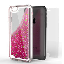 Cargar imagen en el visor de la galería, iPhone SE (4.7&quot;) Case, PunkCase LIQUID Pink Series, Protective Dual Layer Floating Glitter Cover (Color in image: rose)
