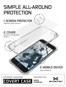iPhone 6S Case, Ghostek® Covert Clear, Premium Impact Protective Armor | Lifetime Warranty Exchange (Color in image: peach)