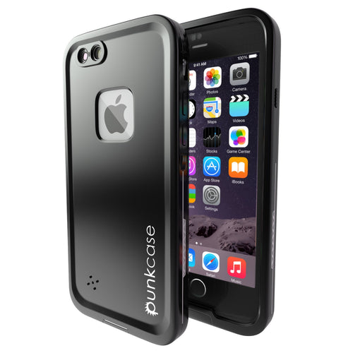 iPhone 6S/6 Waterproof Case, Punkcase SpikeStar Black | Thin Fit 6.6ft Underwater IP68 | Warranty (Color in image: black)