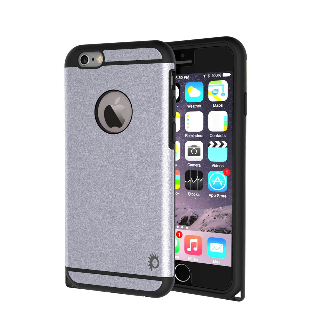 iPhone 6s/6 Case PunkCase Galactic SIlver Series Slim w/ Tempered Glass | Lifetime Warranty (Color in image: silver)