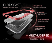 Cargar imagen en el visor de la galería, iPhone 6s Plus Case Red Ghostek Cloak, Slim Protective Armor w/ Tempered Glass | Lifetime Warranty (Color in image: silver)
