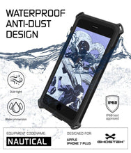 Cargar imagen en el visor de la galería, iPhone 8+ Plus Waterproof Case, Ghostek Nautical Series for iPhone 8+ Plus | Slim Underwater Protection | Adventure Duty | Swimming (Black) (Color in image: Green)
