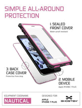 Load image into Gallery viewer, iPhone 8+ Plus Waterproof Case, Ghostek Nautical Series for iPhone 8+ Plus | Slim Underwater Protection | Adventure Duty | Swimming (Pink) (Color in image: White)
