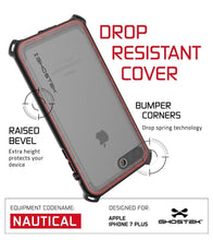 Load image into Gallery viewer, iPhone 8+ Plus Waterproof Case, Ghostek Nautical Series for iPhone 8+ Plus | Slim Underwater Protection | Adventure Duty | Swimming (Red) (Color in image: Black)
