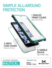 Load image into Gallery viewer, iPhone 8+ Plus Waterproof Case, Ghostek Nautical Series for iPhone 8+ Plus | Slim Underwater Protection | Adventure Duty | Swimming (Teal) (Color in image: White)
