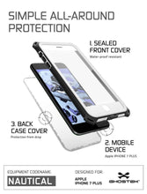 Cargar imagen en el visor de la galería, iPhone 8+ Plus Waterproof Case, Ghostek Nautical Series for iPhone 8+ Plus | Slim Underwater Protection | Adventure Duty | Swimming (White) (Color in image: Green)
