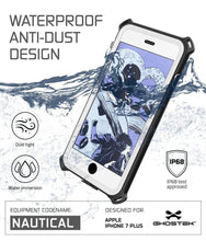 Cargar imagen en el visor de la galería, iPhone 8+ Plus Waterproof Case, Ghostek Nautical Series for iPhone 8+ Plus | Slim Underwater Protection | Adventure Duty | Swimming (White) (Color in image: Black)
