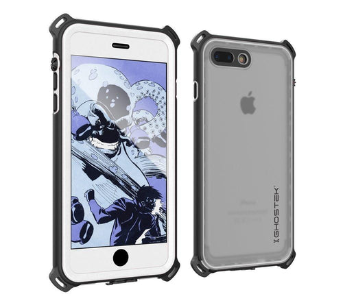 iPhone 8+ Plus Waterproof Case, Ghostek Nautical Series for iPhone 8+ Plus | Slim Underwater Protection | Adventure Duty | Swimming (White) (Color in image: White)