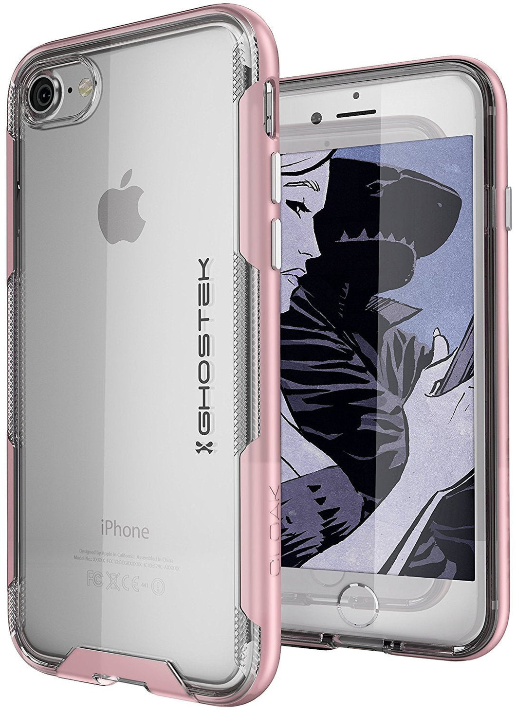 iPhone 7 Case, Ghostek Cloak 3 Series Case for iPhone 7 Case Clear Protective Case [Rose Pink] (Color in image: Pink)