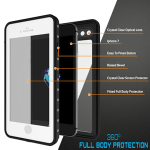 iPhone 8+ Plus Waterproof Case, Punkcase [StudStar Series] [Clear] [Slim Fit] [Shockproof] [Dirtproof] [Snowproof] Armor Cover (Color in image: white)