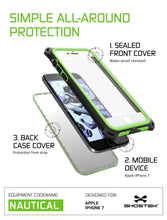 Cargar imagen en el visor de la galería, iPhone  8  Waterproof Case, Ghostek Nautical Series for iPhone  8  | Slim Underwater Protection| Adventure Duty | Ultra Fit | Swimming (Green) (Color in image: Pink)
