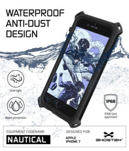 Cargar imagen en el visor de la galería, iPhone  8  Waterproof Case, Ghostek Nautical Series for iPhone  8  | Slim Underwater Protection | Ultra Fit | Swimming (Black) (Color in image: Red)
