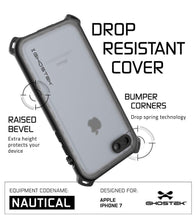 Cargar imagen en el visor de la galería, iPhone  8  Waterproof Case, Ghostek Nautical Series for iPhone  8  | Slim Underwater Protection | Ultra Fit | Swimming (Black) (Color in image: Teal)

