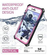 Cargar imagen en el visor de la galería, iPhone  8  Waterproof Case, Ghostek Nautical Series for iPhone  8  | Slim Underwater Protection | Adventure Duty | Ultra Fit | Swimming (Pink) (Color in image: Green)
