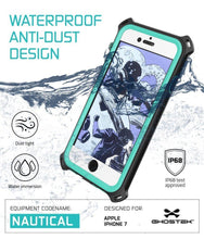 Cargar imagen en el visor de la galería, iPhone  8  Waterproof Case, Ghostek Nautical Series for iPhone  8  | Slim Underwater Protection | Adventure Duty | Ultra Fit | Swimming (Teal) (Color in image: Green)
