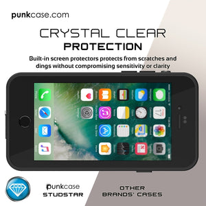iPhone 8 Waterproof Case, Punkcase [Clear] [StudStar Series] [Slim Fit] [IP68 Certified][Dirtproof] [Snowproof] (Color in image: light green)