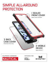Cargar imagen en el visor de la galería, iPhone 7 Case, Ghostek Nautical Series  for iPhone 7 Case | RED (Color in image: Green)
