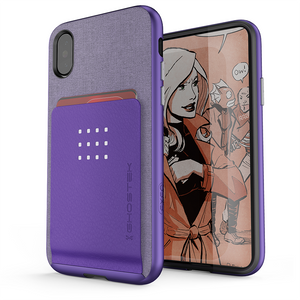 iPhone 8+ Plus Case , Ghostek Exec 2 Series for iPhone 8+ Plus Protective Wallet Case [PURPLE] (Color in image: Black)