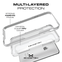 Cargar imagen en el visor de la galería, Ghostek Cloak 3 Series Apple iPhone X Clear Skin Gel With Reinforced Bumper | Wireless Charging Compatible | Teal (Color in image: Red)
