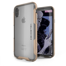 Cargar imagen en el visor de la galería, iPhone X Case / iPhone 10 Cover, Ghostek Cloak3 Premium Transparent Tough Rugged Bumper + Unique Diamond Grip Face ID Compatible | Gold (Color in image: Gold)
