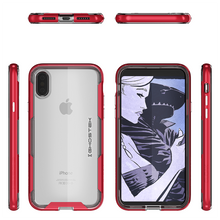 Cargar imagen en el visor de la galería, Ghostek Ultra Slim iPhone X Case with Bumper Cushion Technology and Hybrid Drop Protection for Apple iPhone X 10 (2017) | Red (Color in image: Gold)
