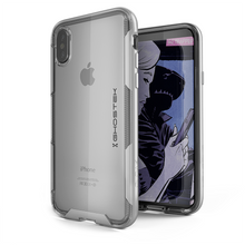 Cargar imagen en el visor de la galería, iPhone X Case, Ghostek Cloak 3 Series Ultra Slim Clear Hybrid Shockproof Protective Cover Designed for iPhone 10 – Supports Wireless Charging | Silver (Color in image: Pink)

