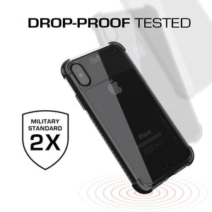 Ghostek Transparent iPhone X Case, Covert2 Series Resilient Rugged Armor Design | Supports AirPower Wireless Charging | Black (Color in image: Orange)