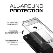 Cargar imagen en el visor de la galería, Ghostek Transparent iPhone X Case, Covert2 Series Resilient Rugged Armor Design | Supports AirPower Wireless Charging | Black (Color in image: Red)
